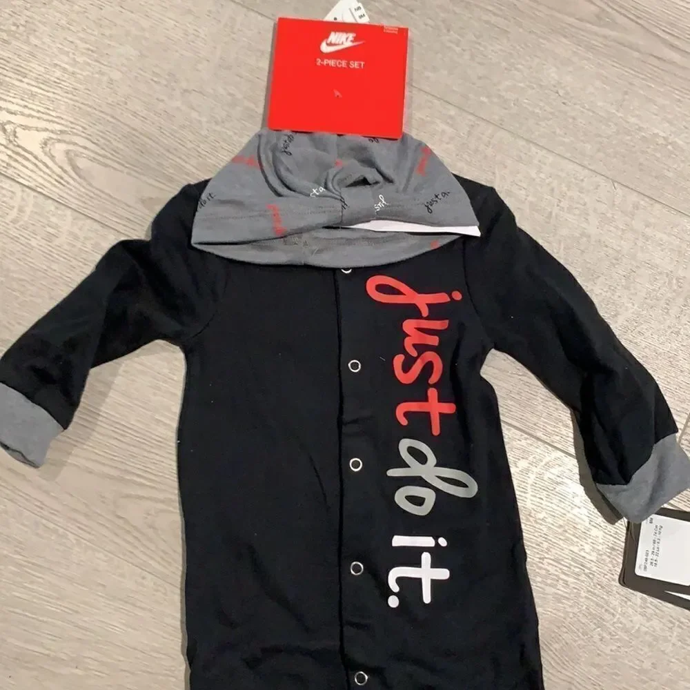 NWT Nike Baby Coverhall + hat 9 months